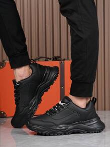 男士秋冬厚底增高鞋，休闲运动鞋，防滑轻便运动鞋，适合青少年夏季休闲、户外运动、度假旅行、毕业礼物、生日礼服配饰 - 多色 - 查看 4