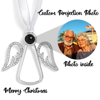 1pc Custom Projection Picture Ornament Personalized Christmas Blue Zirconia Snowflakes Bauble Charm Christmas Tree Decoration Gifts