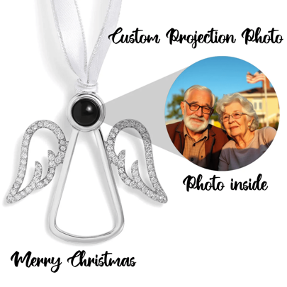 1 peça enfeite de imagem de projeção personalizado, enfeite de natal personalizado, flocos de neve de zircônia azul, enfeite de árvore de natal, presentes de decoração