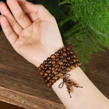 1 件 108 件木串珠手链,8 毫米檀香佛教念珠,手工玛拉串手链,木手镯,父亲节礼物 - 手串 - 查看 4