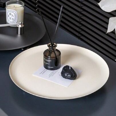 1 Pc Bathroom Tray, Elegant Vanity Organizer Tray For Fragrance, Cosmetics, Keys, Desk Storage, Nordic Style, Black Or White