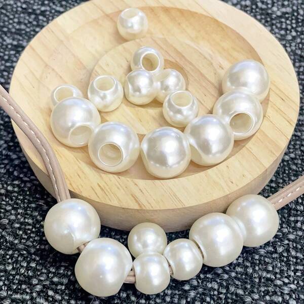 1pack Faux Pearl Bead DIY Jewelry Accessory Pearl Large Hole Beads Plastic Acrylic Spacer Bead For DIY Jewelry Making Large Hole Beads