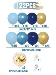 122 个乳胶气球套件，生日婚礼节日派对背景装饰用品，五彩纸屑气球套件，圣诞节 - 彩色 - 查看 3