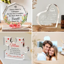 Cadeau d'anniversaire personnalisé pour les amis, table d'amour, fête des mères, Saint-Valentin, ornements décoratifs en acrylique, décorations d'artisanat pour la maison - Multicolore - Voir 2