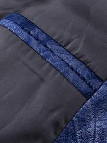 Blazer casual da uomo in jacquard a fantasia paisley tinta unita