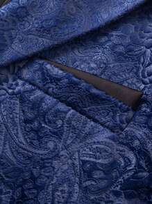 Blazer casual da uomo in jacquard a fantasia paisley tinta unita