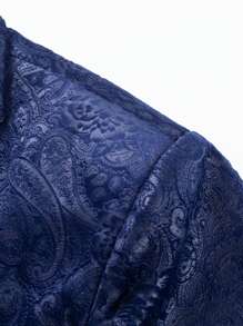 Blazer casual da uomo in jacquard a fantasia paisley tinta unita