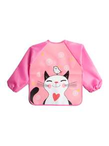 1入組卡通防水可反穿圍裙 - 藍色 - 查看 6