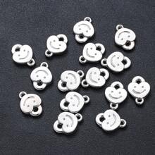 100 件/包各种形状双孔吊坠珠，适用于 DIY 手链、项链、耳环、珠宝制作装饰 - 銀灰色 - 查看 6