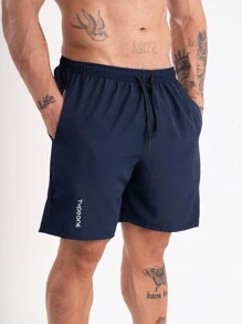 Type One Kit 2 Men's Tactel Sports Shorts Tactel Bermuda Shorts With Elastane Summer Running - Navy Blue - View 6