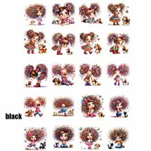 1 pak vintage cartoon mooie meisjesstickers, creatieve decoratieve handgemaakte stickers voor doe-het-zelf, scrapbooking, dagboek, fotoalbum, schoolbenodigdheden