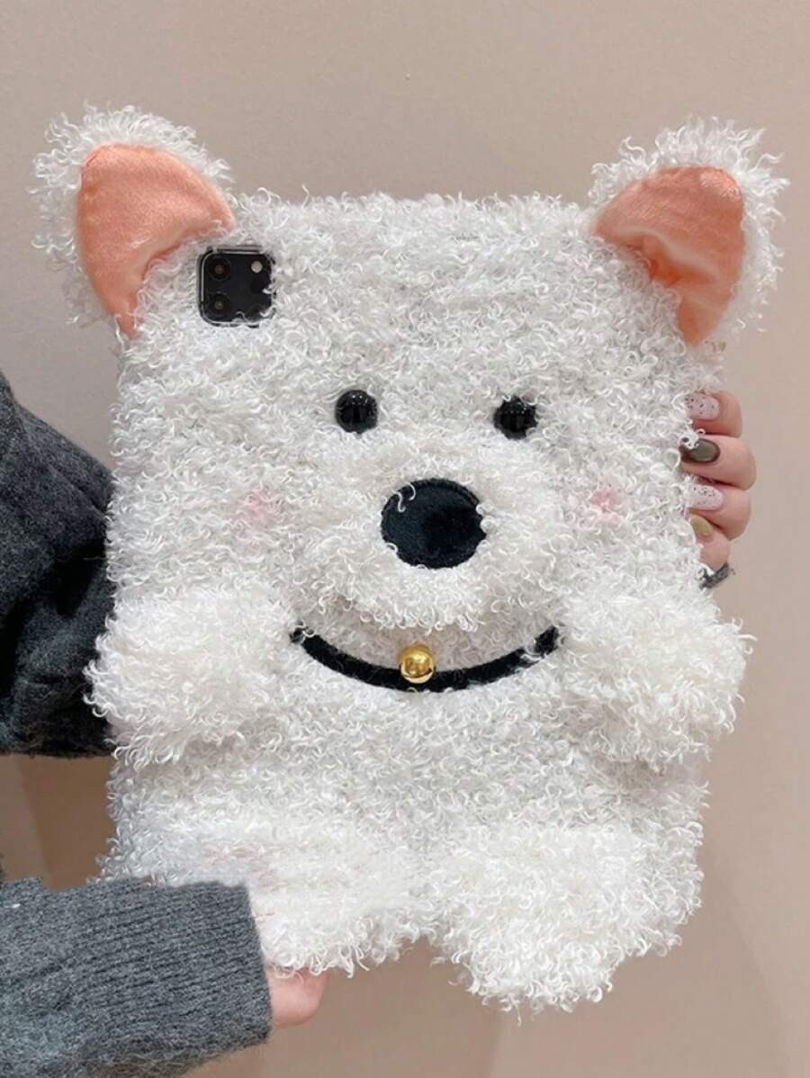 苹果毛绒可爱 West Highland Mini6 旋转保护壳适用于 13 英寸 iPad Pro、带铅笔槽的 11 英寸 iPad、适用于 10.2 英寸 iPad 第 9 代、10.9 英寸 iPad 第 10 代的防震保护套