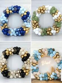 122 个乳胶气球套件，生日婚礼节日派对背景装饰用品，五彩纸屑气球套件，圣诞节 - 彩色 - 查看 2