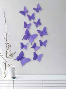 12 Pcs Cute Butterfly Wall Decor , Girls Room Wall Decals, PVC Material Aesthetic Butterflies Stickers For Nursery Decorations, Baby Toddler Room Decor For Girls - Multicolor - View 6