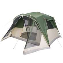 Spacious Waterproof Family Camping Tent With Porch For 6 People In Green - Green - View 3