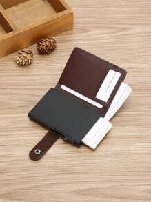 Wcarno 男士字母图案按扣礼物 送给父亲爸爸的礼物 轻便便携卡 身份证 白领人士 送给男性的礼物 节日 周年纪念 生日礼物 礼物配件 礼品卡夹 卡夹 钱包 名片夹 信用卡夹 卡片夹 女士 男士 迷你钱包 卡片钱包 - 摩卡棕 - 查看 2