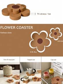 CMYD Studio 1 件/套向日葵软木垫，多功能隔热杯垫套装，适用于餐桌、碗、杯子、锅、牛排盘、茶壶、咖啡杯、餐具