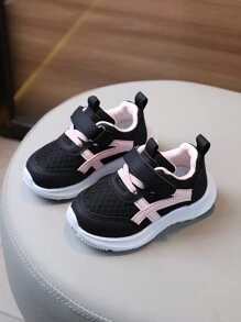 1 paire de chaussures de sport d'extérieur décontracté, légères, respirantes, antidérapantes à boucle et à scratch, confortables et tendance, convenant à toutes les saisons