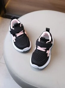 1 paire de chaussures de sport d'extérieur décontracté, légères, respirantes, antidérapantes à boucle et à scratch, confortables et tendance, convenant à toutes les saisons