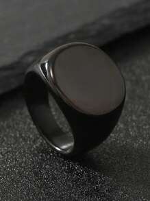 Anillo personalizado de acero inoxidable grabado para hombres, regalo de aniversario o festivo