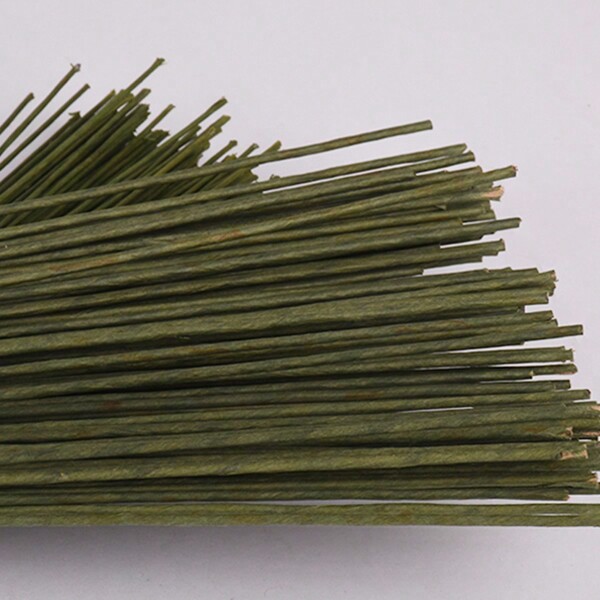 50 pezzi per confezione, fili di ferro verde rivestiti di carta, diametro 2 mm, asta per fiori di rose finti, materiale di fai-da-te per fiori in rete di seta, asta di modellazione per rami floreali