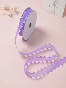 1pc 5 Yards 2.5cm Valentine's Day Heart Pattern Organza Ribbon DIY Craft Supplies Bowknot