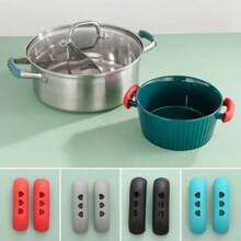 2/4/8pcs High Temperature & Abrasion Resistant Pot & Pan Handle Covers, Pot/Pan Lid Grip, Prevents Scalding, For Casserole, Steamer & Soup Pot