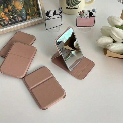 1pc Folding Portable Makeup Mirror, Cosmetic Mirror With Stand, Travel Mirror, Beauty Supplies, Desktop Makeup Mirror,Rectangle Desktop Compact Mirror Folding Small Simple Style Makeup Mirror Travel Portable Cosmetic Touch-Up Mirror For Women Girl Gift - Mother's Day Makeup Mirror Makeup Bag School Supplies Travel Essentials Make Up Bag Holiday Essentials Cosmetic Bag Makeup Bags Makeup Pouch Makeup Organizer Holiday Winter Pink Gifts For Women Make Up Organizer Makeup Storage Back To School Supplies