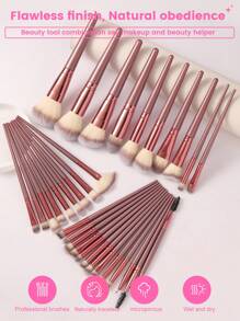 24/39/42/44/46/49/54/56PCS Makeup Tools Set Including:32PCS Makeup Brush Set+5PCS Makeup Sponges+5PCS Mini Makeup Sponges+5PCS Triangle Powder Puffs+5PCS Mini Air Cushion Powder Puffs+1pc Hairband+2PCS Hand Bowl Strap+1pc Makeup Brush Cleaning Tools - 彩色 - 查看 2