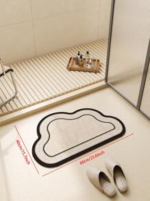 1 Piece Printed Irregular-Shaped Mat, Suitable For Toilet Entrance, Sink Floor, Kitchen, Balcony, Bar Counter, Etc. Diatomaceous Earth Absorbent Cushioned Mat, Washable (Can Be Locally Wiped Clean)