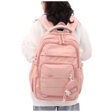 Sac a Dos Femme, Cartable Fille Collège Loisir, Sacs Filles Cartables Scolaires Etanche Nylon Sac à Dos Ordinateur 15.6 pouces Pour L'école et les Voyages - Rose