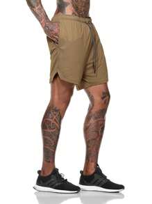 3 Pcs Men's Workout Shorts, Athletic Training Shorts Quick Dry Lightweight With Phone Pockets For Gym Workout Running