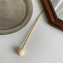 1pc Women's Multi-Color Metallic Round Ball Chinese Style Modern High-End Elegant Hair Stick, Versatile For Daily Wear - Multicolor - View 8