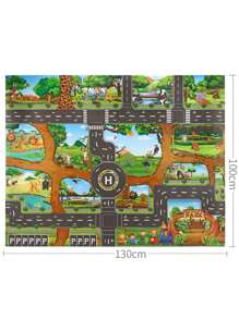 1pc, City Traffic Play Mat, Large Non-Woven Game Pad, Waterproof Moisture-Proof, Interactive Road Map For Kids Playing With Toy Cars, Room Decor, Educational Tool Christmas Gift(Random Accessories)