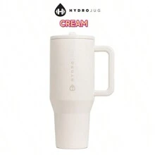 hydrojug Traveler 32 Oz/40 Oz Water Bottle With Handle & Flip Straw - Fits In Cup Holder, Leak Resistant Tumbler-Reusable Insulated Stainless Steel & Rubber Base - Gifts For Women & Men,