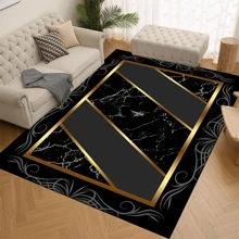 1 Stück rutschfester Teppich mit "schwarzem Hintergrund und einem Strauß Sonnenblumen", maschinenwaschbar, Teppich für Eingang, Wohnzimmer, Schlafzimmer, Kinderzimmer, Outdoor Terrasse, Garten, Wohndekoration, Raumdekoration, Flächenteppich, Wandteppich