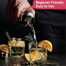 Ensemble de shaker à cocktails mixtes, mélangeur de martini professionnel, shaker à boissons, shaker en acier inoxydable épais, ensemble de shaker à cocktail de bar de 750 ml avec accessoires incluant un jaugeur, un pilon, un excellent cadeau pour le barman, le pendaison de crémaillère, Noël, la fête des pères