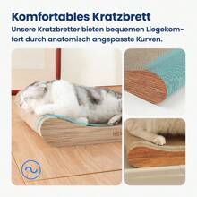 Heikoeco® Cat Scratching Board, Lounge Cat Sofa Made Of High-Quality Corrugated Cardboard, 2-In-1 Cat Scratching Board, Cat Scratching Pad - Light Wood Grain - View 4