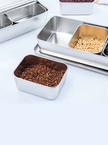 Stainless Steel Seasoning Box Set, Japanese Style Rectangular Spice Jars, Food Sample Storage Containers - Multicolor - View 4