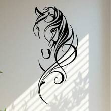Modern Abstract Horse Metal Wall Art - Aesthetic Retro Hanging Decor For Home, Office, Bar & Kitchen - Perfect For Valentine's Day & New Year,Home Decor ,Room Decor,Wall Decor Gifts Birthday Graduation - 黑色 - 查看 4