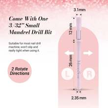MelodySusie 50 Pcs Nail Drill Bits Small Sanding Bands With 3.1mm Mandrel Bit, Nail Tech Must Haves 180 Grit Nail File For Acrylic Nails Gel Manicures And Pedicure, Pink - 80 Grit - Hồng - Xem 7