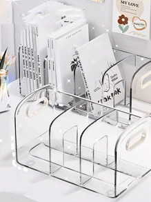 1 件装亚克力学生课桌收纳架，带架子和隔层 - 無色 - 查看 4
