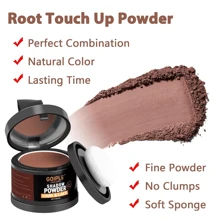 GOIPLE 0.18盎司/5克 深棕色补发粉，瞬间遮盖稀疏发际线，配有柔软海绵粉扑和便携式镜子 - 咖啡棕 - 查看 7