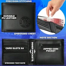 Chelsea F.C. Wallet Bifold & Keyring Set Football Accessories Gift - Black - View 3