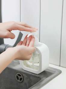 1pc Plastic Pump Dispenser Bottle, Transparent Refillable Container For Dish Soap, Shampoo, Hand Wash, Body Wash, Laundry Detergent, Lotion, Kitchen & Bathroom Use - Clear - View 6