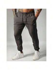 Calça de Verão Para Treino Esportiva Masculina Jogger em Tactel - Chumbo - Visão 1