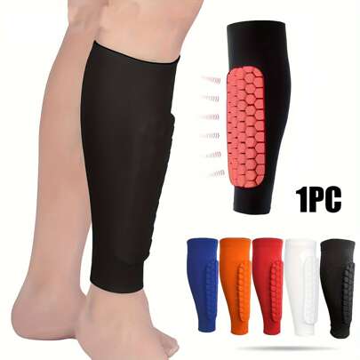 Football Anti-Collision Honeycomb Calf Sleeve, Unisex Leg Protector Plate, Professional Anti-Slip Basketball/Badminton Leg Guard Gym Accessories Knee Support Sports Knee Pads Gym Knee Pads