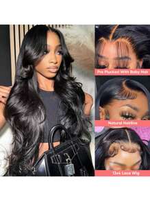 Parrucca da donna a onda del corpo con frontalino in pizzo, 36 pollici, in offerta per Ognissanti, capelli umani pre-sfoltiti, pizzo trasparente 13x4, con baby hair, densità 180%, capelli umani , parrucca frontale in pizzo per donne, nero naturale, parrucca a onda del corpo 13x4 frontale in pizzo, lunga parrucca a onda del corpo nera, parrucca a onda del corpo senza colla per donna, parrucca a onda del corpo in capelli umani, parrucca frontale in pizzo trasparente 13*4 nera ondulata (parrucche bob 8-16 pollici)
