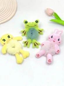3 件套可爱卡通青蛙、熊猫和弹簧毛绒发饰套装，弹力发圈、马尾辫夹、发饰，适合秋冬季 - 查看 8