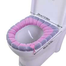 1 件舒适马桶座套，可水洗针织设计，适合家庭使用浴室装饰秋季装饰 - 綠色 - 查看 11